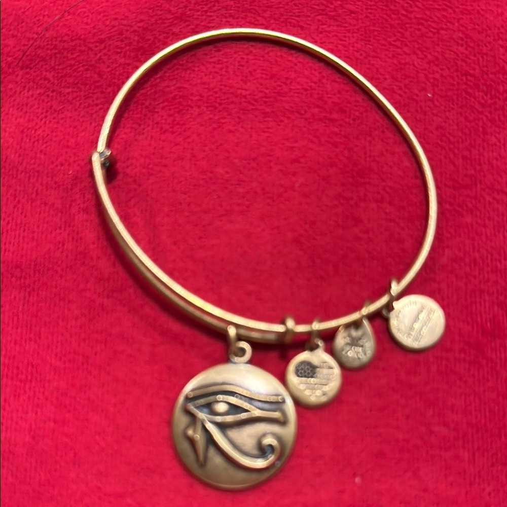 Alex & Ani Eye of Horus Gold Charm Bangle Bracelet